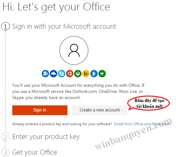 Đăng nhập tài khoản Microsoft để gia hạn bản quyền Office 365