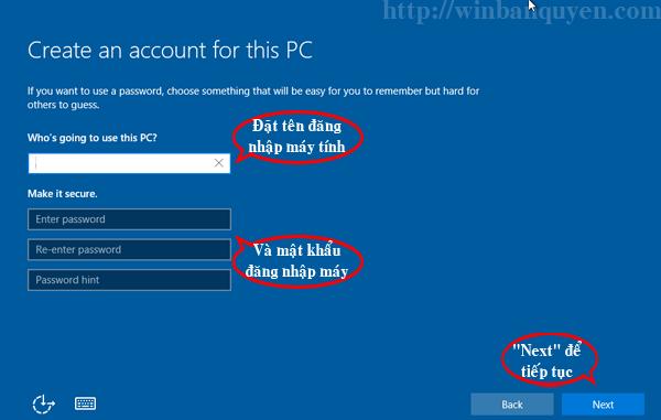 Thiết lập User Name và mật khẩu đăng nhập Windows